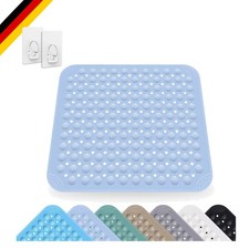 Duschmatte PVC Hellblau 48x48cm Rutschfest Waschbar Antibakteriell