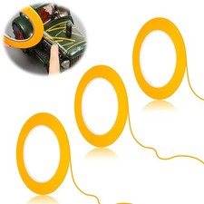 Cornison 3 Rolls Pinstripe Tape Thin Masking Automotive for DIY Yellow