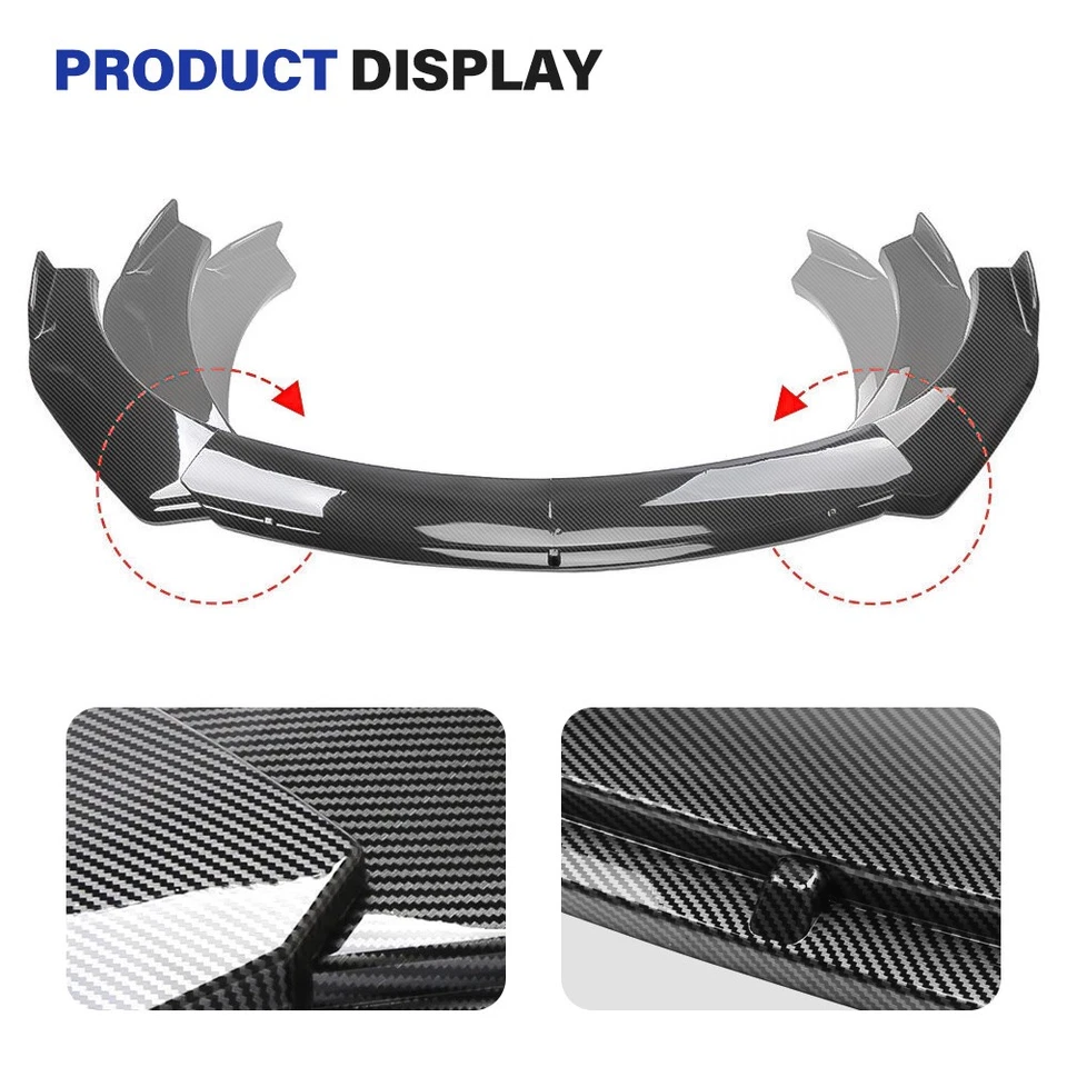 Front Bumper Lip Spoiler Splitter Body Kit+Side Skirt For Toyota Camry XLE SE LE - Image 4 of 4