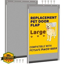 2PCS Pet Door Replacement Flaps Large Smoky Translucent