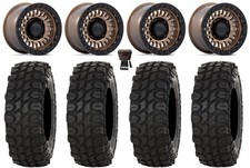 KMC Aztec Beadlock 15" Wheels Bronze +0mm 32" XComp ATR Tires Textron Wildcat XX