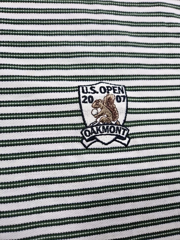 Camisa Polo Ashworth 2007 US Open Oakmont Verde Blanco Rayas Para Hombre Talla XXL Golf Foto 3 de 4