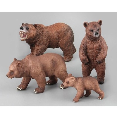 Realistischer Bär Modell Figuren Kinder Wissenschaft Lernen Spielzeug 4er Set