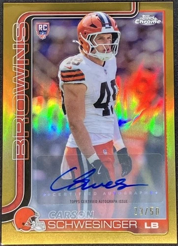 2025 Topps Chrome Carson Schwesinger Gold Refractor (RAW)