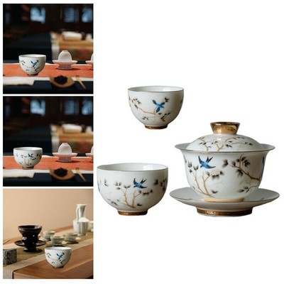 Kungfu Teetasse Teetasse weiß Porzellan für Familien Freunde traditionell Unikat