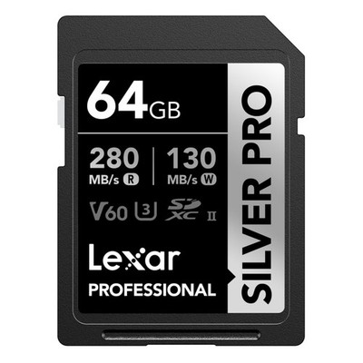 SILVER PRO SD Karte 64GB, UHSII SD Speicherkarte, V60, U3, C10, bis zu 280MB/...