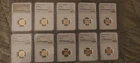 Lot of (10) Gold 1/10 oz American Eagle $5 US Mint Coins