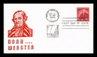 Dr Jim Stamps Noah Webster First Day Cover 1958 Flocked Cachet