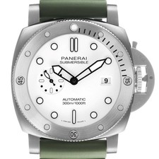 Panerai Submersible QuarantaQuattro Bianco Steel Mens Watch PAM01226