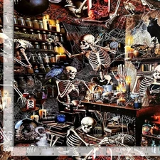 Halloween Fabric | Wicked Skeleton Spooky Apothecary | Timeless Treasures YARD