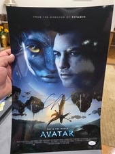 SAM WORTHINGTON SIGNED 'AVATAR ENTER THE WORLD' 12x18 MOVIE POSTER jsa COA