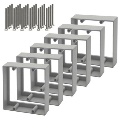 6 PCS 3/4 Double Gang Receptacle Outlet Box Extender Gray 2 Gang Electrical