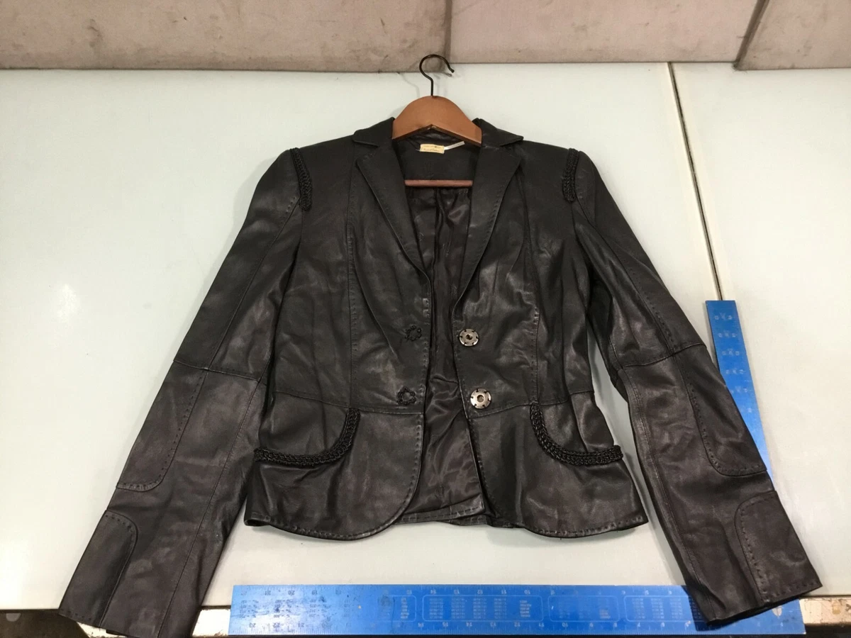 Max studio black leather clearance jacket