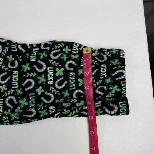 Nightzone St Patrick's Day Green Lucky Clover Horseshoe Unisex Pajama Pants Sz S - Picture 9 of 9