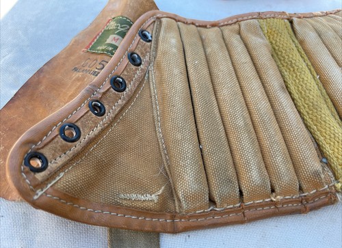 Mid Century MacGregor G050 Med Leather/Canvas Ankle Weights Man Cave Gym Decor - Picture 10 of 12