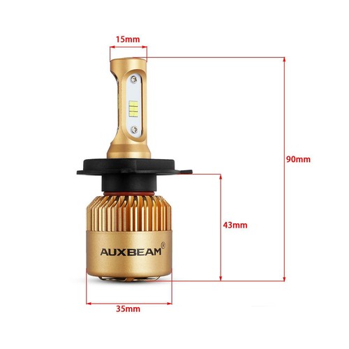 AUXBEAM 9003 H4 LED Headlight Bulbs Kit High-Low Beam 72W 8000LM 6000K White - Picture 11 of 12