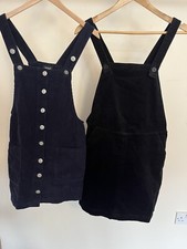Urban Outfitters BDG Black Corduroy Dungaree Dress Pinafore Size XS New Look 8