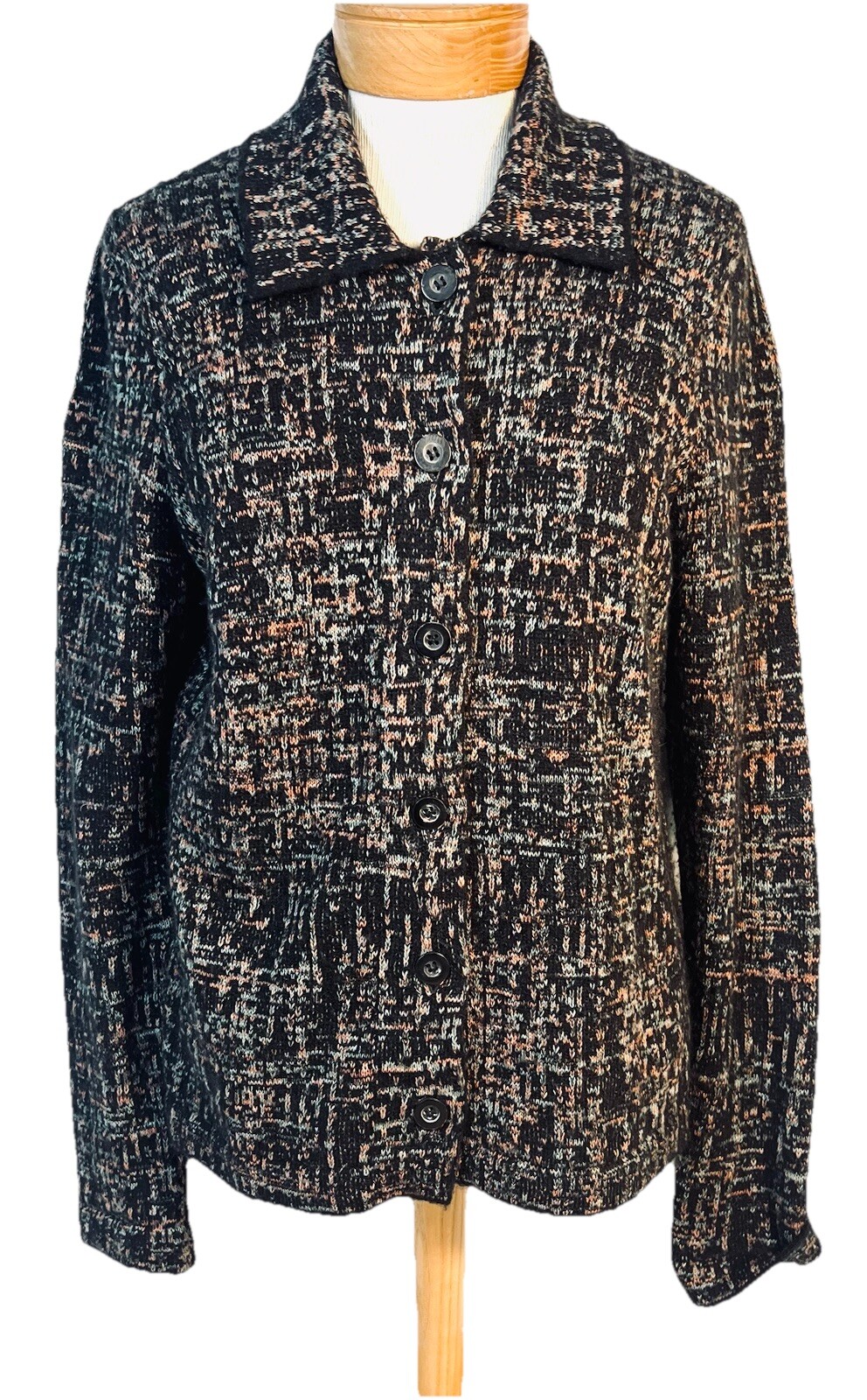 Peruvian Connection Collared Jacket / Cardigan Sw… - image 1