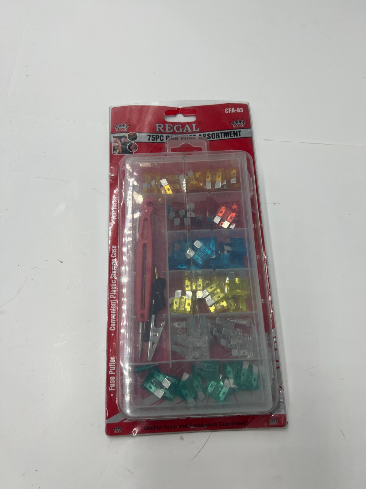 Regal CFA-93, 75-Piece Car Fuse Assortment, 5A, 10A, 15A, 20A, 25A, 30A, Puller-image