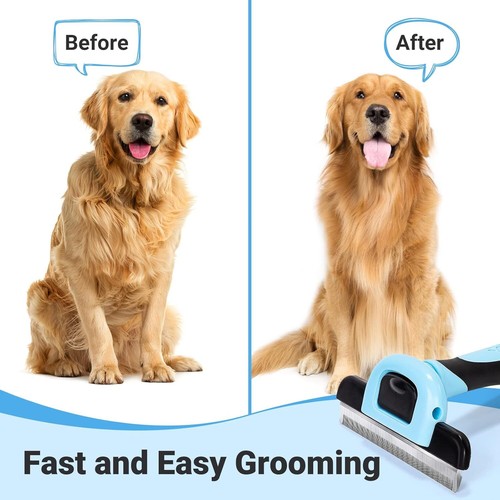 Pet Grooming Brush, Deshedding Tool for Dogs & Cats, Effectively Reduces Sheddin - Picture 4 of 11