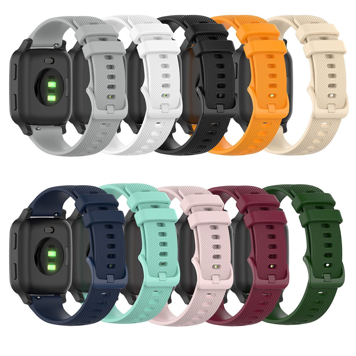 Bracelet En Silicone Remplacement Pour Garmin - Compatible Vivoactive 3/3 Music, Forerunner 245/645 - Largeur 20mm - Neuf Avec étiquettes