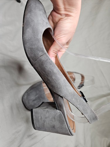 Vionic Nareen Pumps Womens 9.5 Gray Suede LealthSlipback Square Toe Heels Padded - Picture 4 of 10