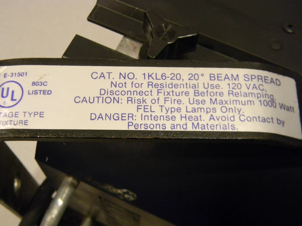 Altman 1KL6-20 Ellipsoidal Theater Stage Light Fixture 20° Beam w/New 1000W Lamp - Image 3 of 3