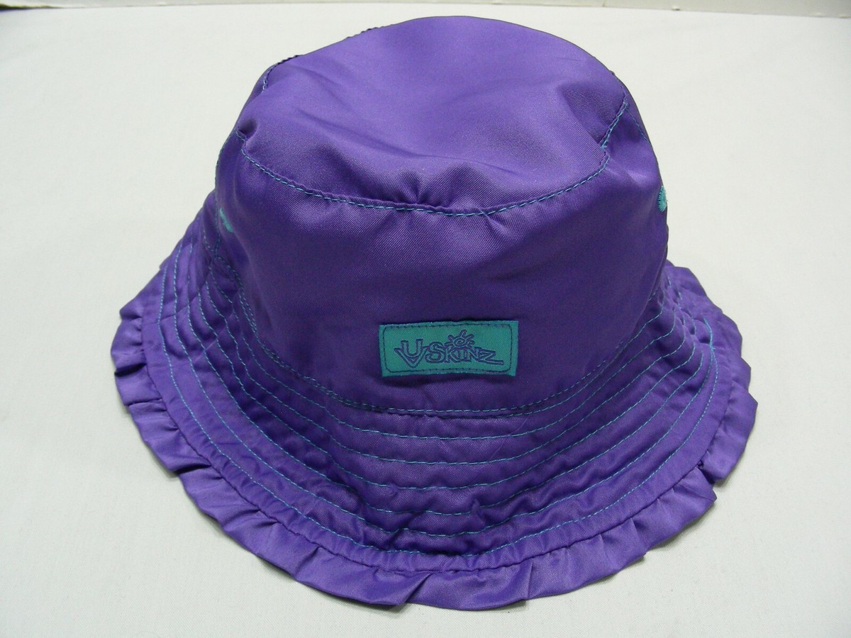 PURPLE & PLAID REVERSIBLE - UV SKINZ - SIZE 5 BUCKET HAT SUN CAP