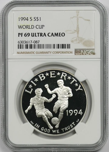 1994-S World Cup $1 NGC PF 69 Ultra Cameo Modern Commemorative Silver Dollar