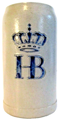 Handmade Ironware HB 1 Liter Hofbrauhuas German Beer Stein Crown Logo NEW