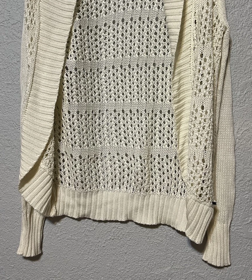 Women's Open Front Cardigan Sweater Open Knit Crochet Long Sleeve  Sz M Element - Image 3 of 4