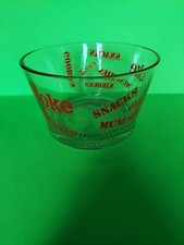 VTG Coca Cola Soda Snack Munchies Pretzel Candy Bowl Dish 7 x 4 1/2" Red Print