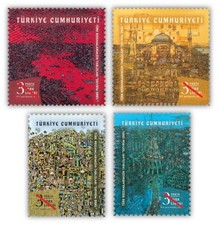 Türkei 2021 Turkey- Gemälde von Türkischen Maler-Devrim Erbil Mi.:4629-32 ** MNH