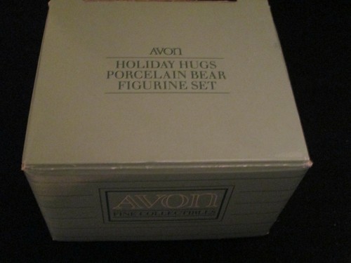 Avon Holiday Hugs Porcelain Bear Figurine Set Of 2 - Picture 7 of 10