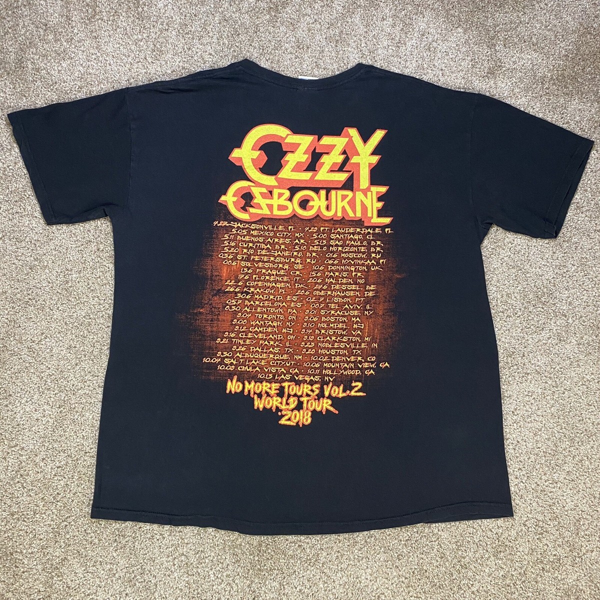 OZZY OSBOURNE Shirt Mens XL Extra Large Concert WORLD TOUR