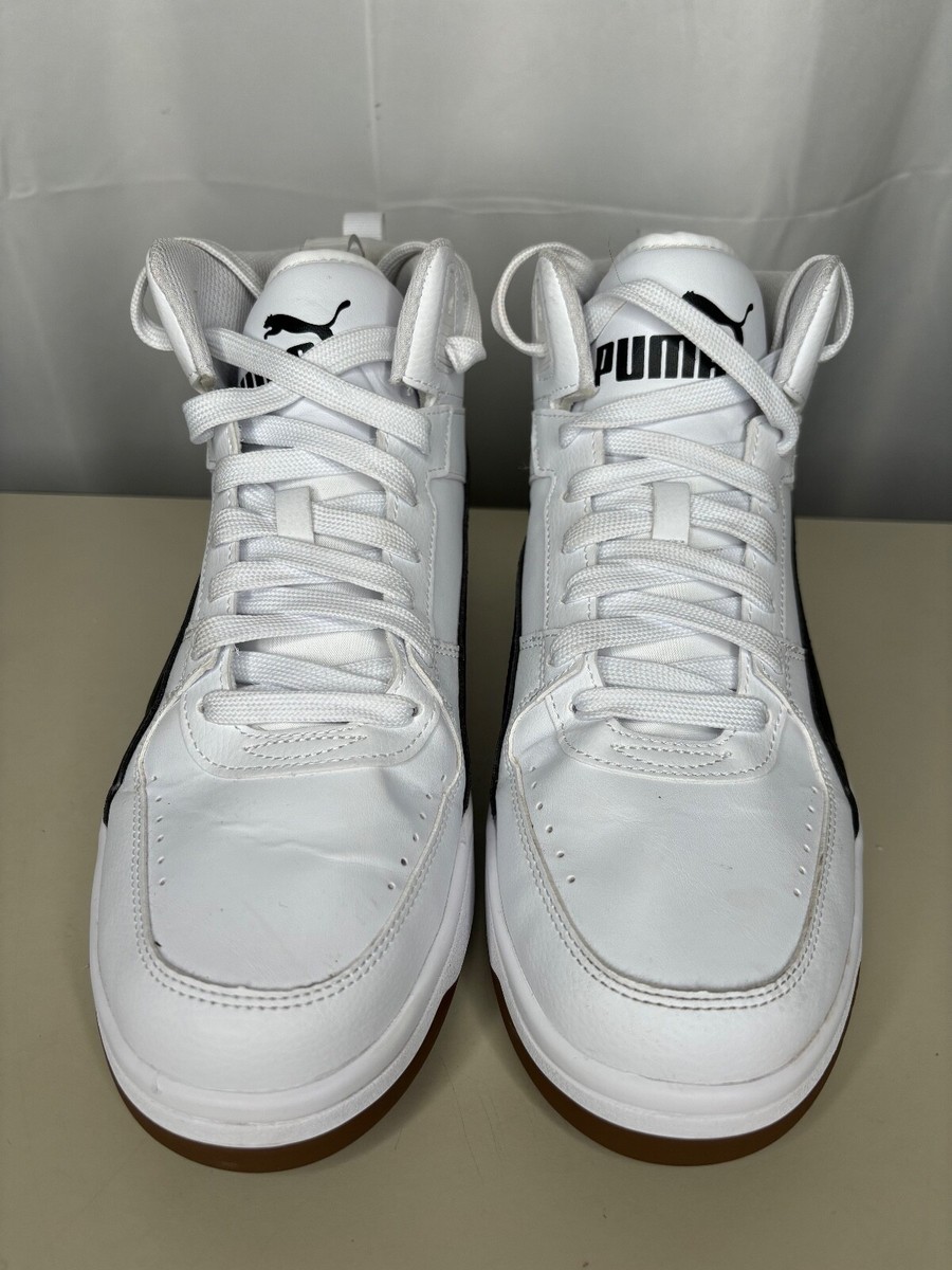 Puma Rebound Joy High Top Mens White Sneakers Casual Shoes 386437