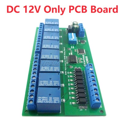 8 CH DIN35 C45 DIN Rail Box UART RS485 Relay Module Modbus RTU Switch DC 12V 24V