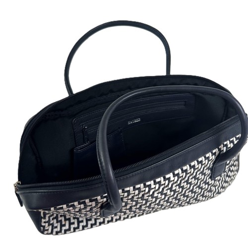 Hauber Navy & White Woven Baguette Bag/Shoulder Bag - Picture 7 of 7