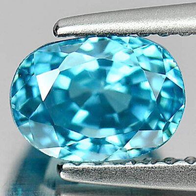 Blue Zircon 2.47 Ct. VVS Oval Shape 7.2 x 5.4 Mm. Natural Gemstone