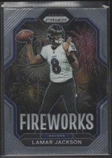 Lamar Jackson 2022 Panini Prizm Football Fireworks Insert #F-7