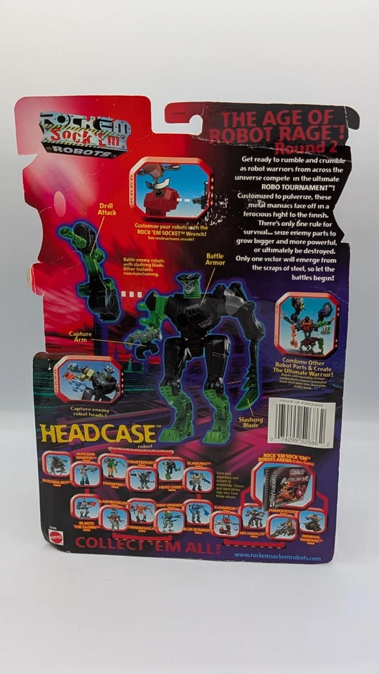 Figura de acción Mattel vintage Rockem Sockem Robots Head Case 2000 - Nueva Foto 2 de 4