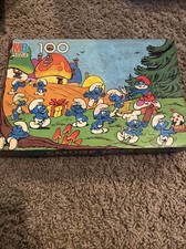 Vintage Smurf Puzzle 100 Pieces 4190-1 16x11  Complete 5