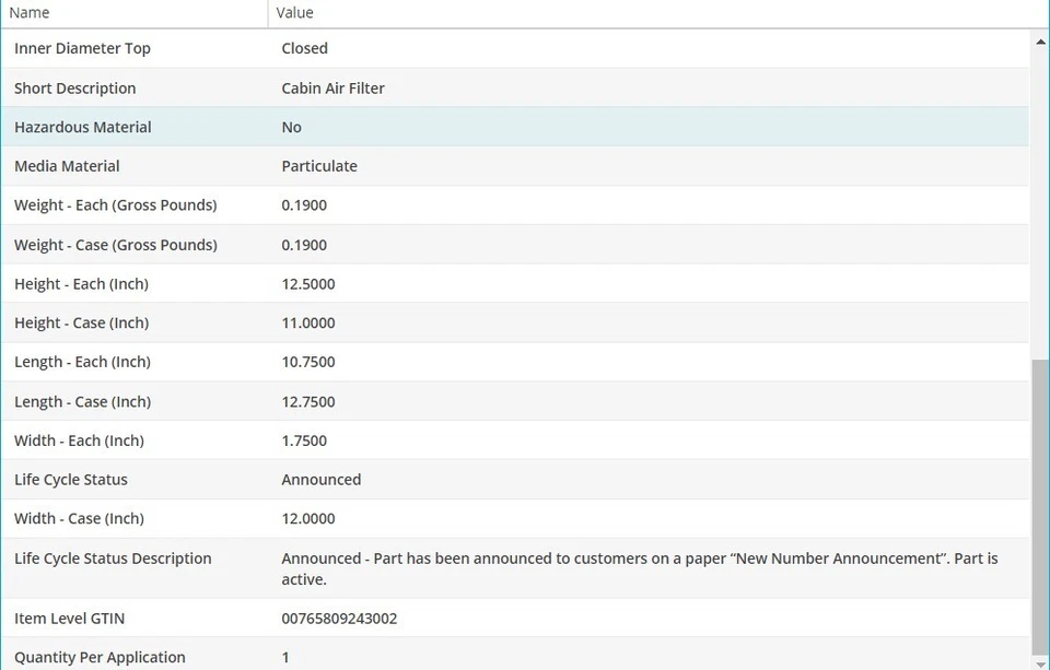Filtro de aire de cabina WIX para HYUNDAI GENESIS 2012-2016 V8-5,0 L Foto 4 de 4