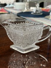 Indiana Glass Tiara Sandwich Pattern Diamond-Shaped Pressed Glass Gravy Boat — listing 3