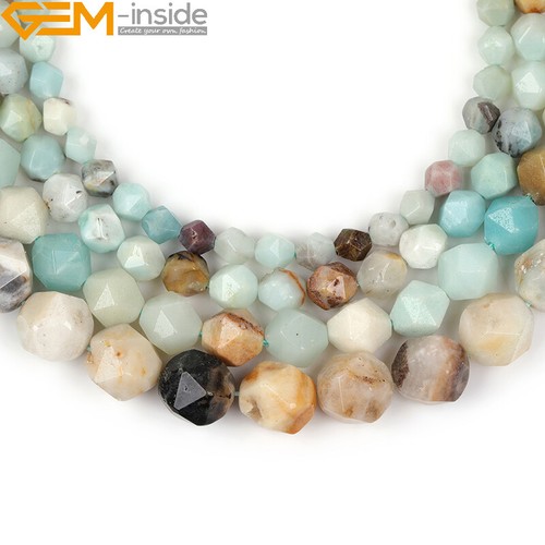 Multicolor Natural AAA Amazonite Stone Faceted Loose Beads For Jewelry Making15" - Picture 2 of 28