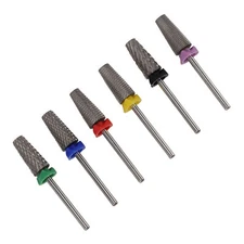6pcs Nail Drill Bits Set Fast Removal Tungsten Steel High Strength For Acryl HPT
