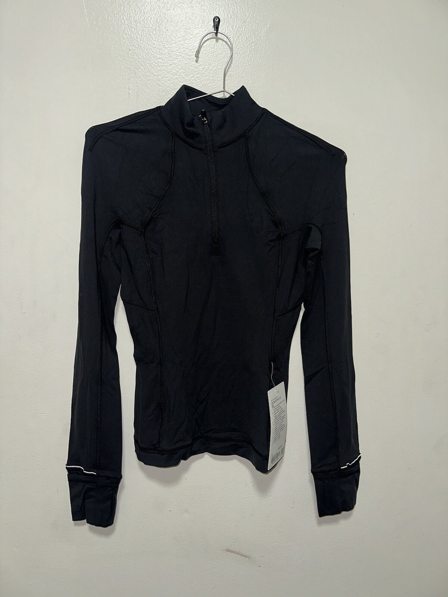 ルルレモンRulu Run Cropped 1/2 Zip ブラック サイズ6 Lululemon It's Rulu Run 1/2 Zip Cropped Half Zip Black Size 2 New