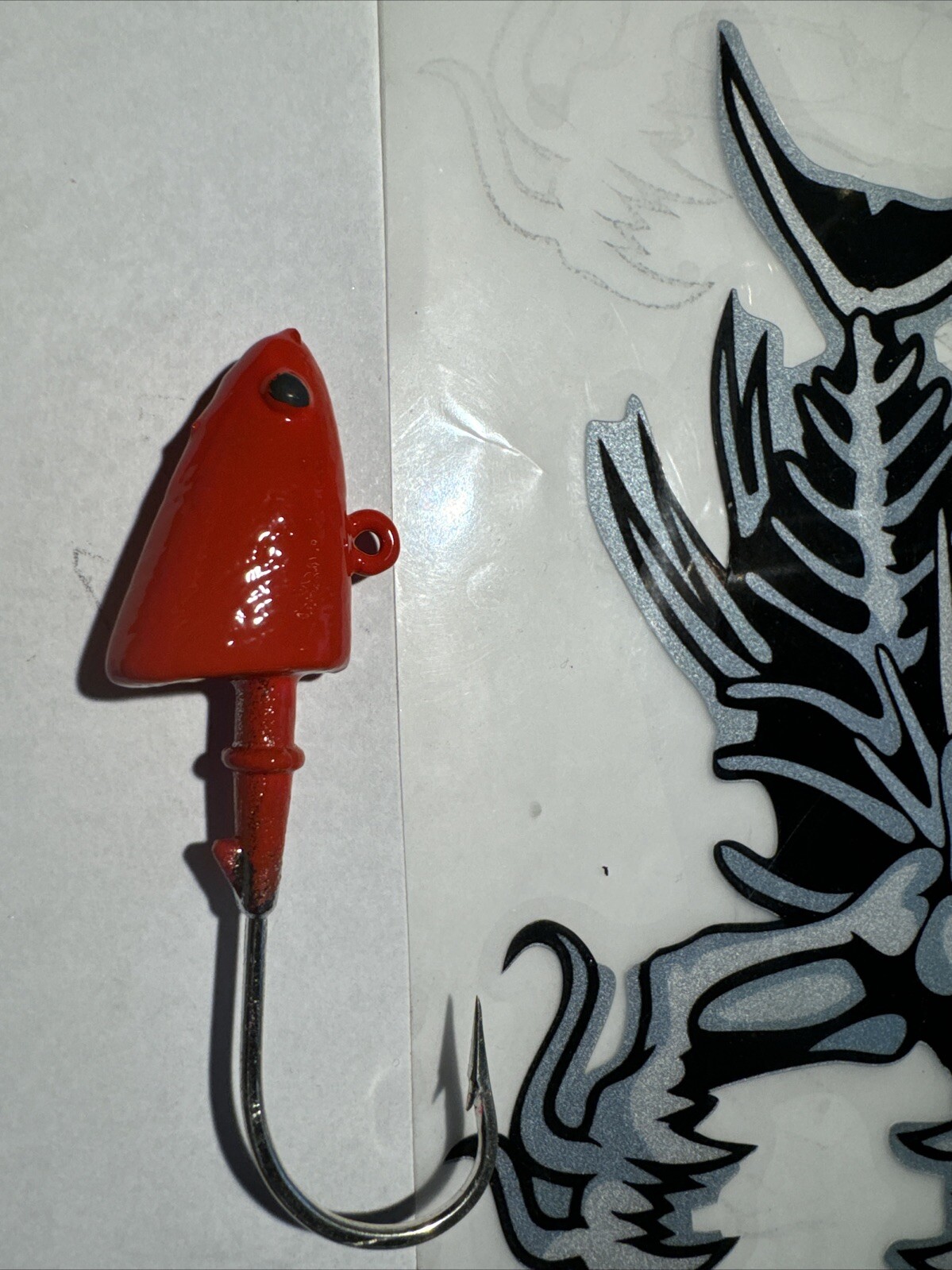 10 Saltwater Jigs ..Shad Head Jigs Red 2 Ounce Striped Bass Flounder - Image 2