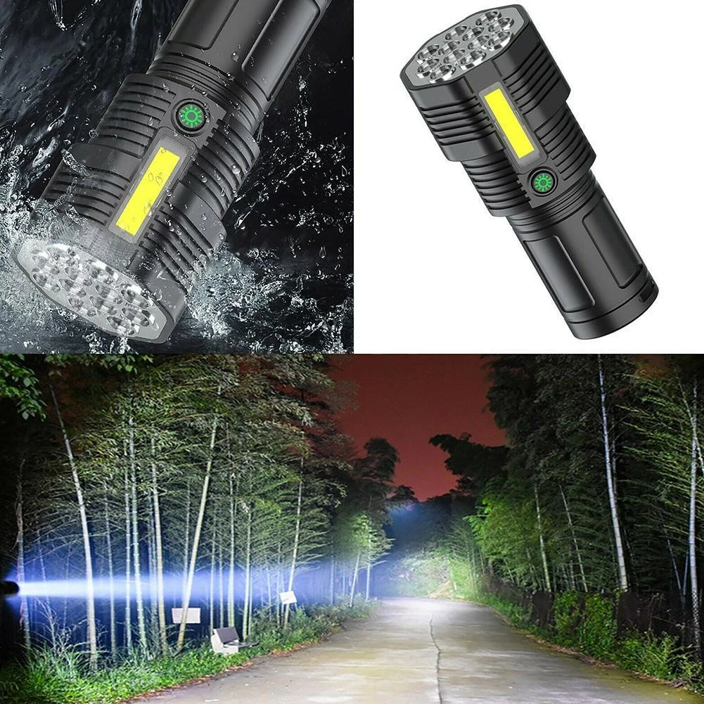 1x Flashlight Strong Light Rechargeable Zoom Giant Bright Special Forces Home