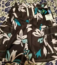 Kanu Surf Men's Oahu Swim Trunks 9064, Black, Small NWT